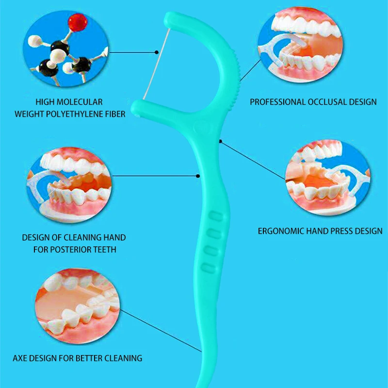 Wholesale 50pcs mint floss pick dustproof packaging home use dental flosser