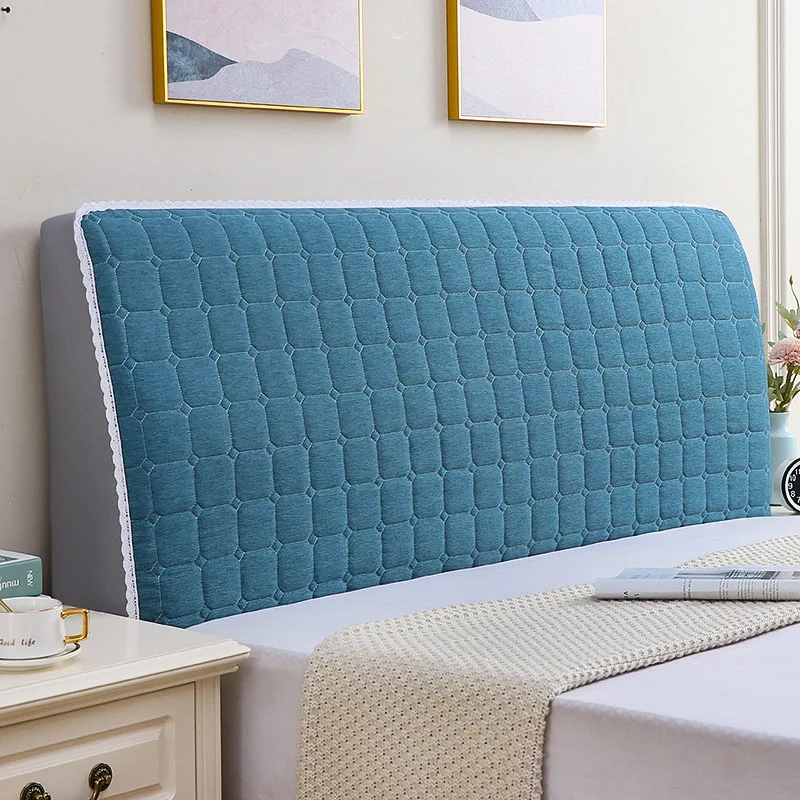 Современный полноразмерный плюшевый стеганый чехол на голову зимний мягкий теплый Универсальный пылезащитный для спинки кровати с кружевными