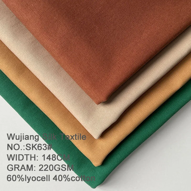 2024 Tencel Cotton Mixed Fabric Woven Lyocell Fiber Autumn/winter Windbreaker Skirt Pants Twill Fabric Clothing Fabric