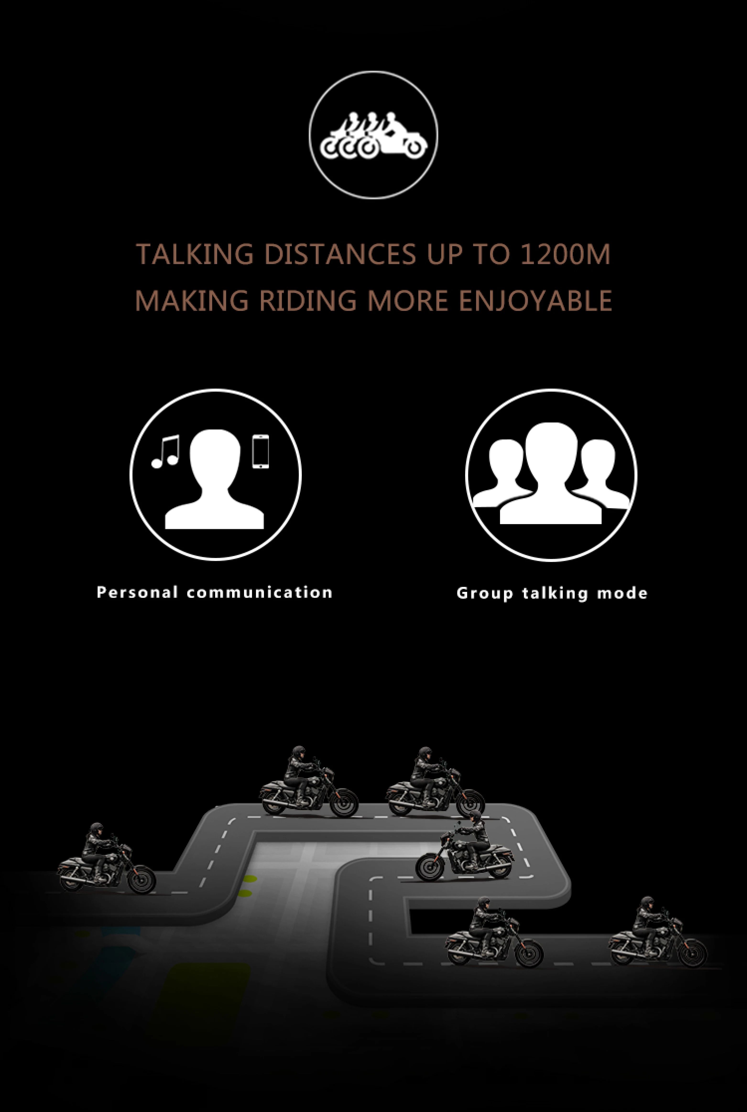 100% Waterproof 6 Riders Helmet Intercom V6-Plus BT5.0 Motorcycle Intercom for Motorcycle Accessories