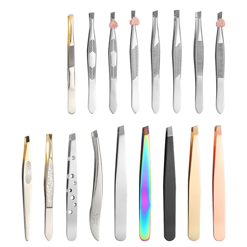 Different Type Tweezers with Package Customized Eyebrow Tweezer Wholesale