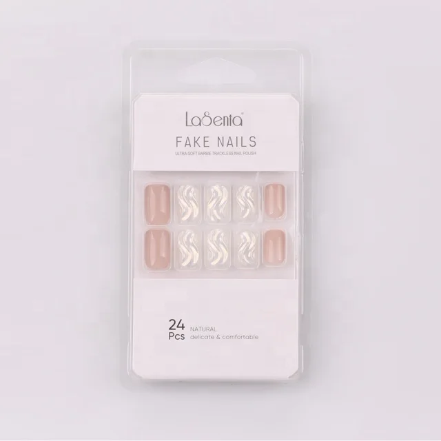 Lasenta Full Cover Long Artificial Nails Super Nail Art Tips Korea