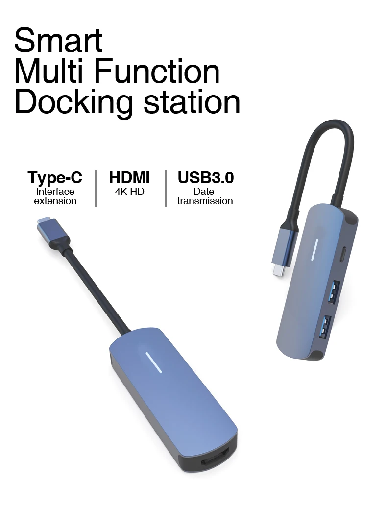 4k hdmi2.0 Hub Type-C 3.1 Usb 4 Port Computer 100W Charging Aluminum Usb C 4K Hub Usb Hub 3.0 C 2 Ports Rj45