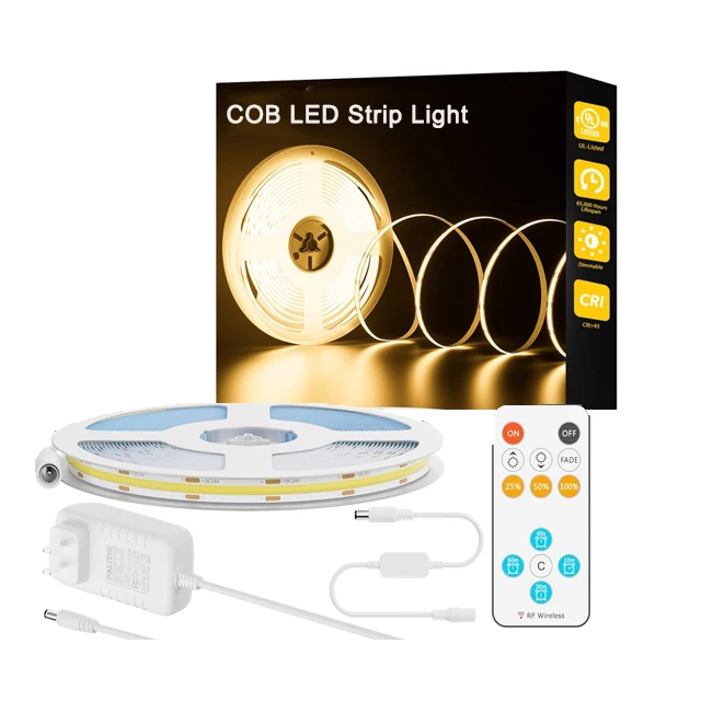 COB светодиодные полосы света 5 В 12 24 IP20 3000K-6500K RGB с дистанционным управлением высокого качества умные