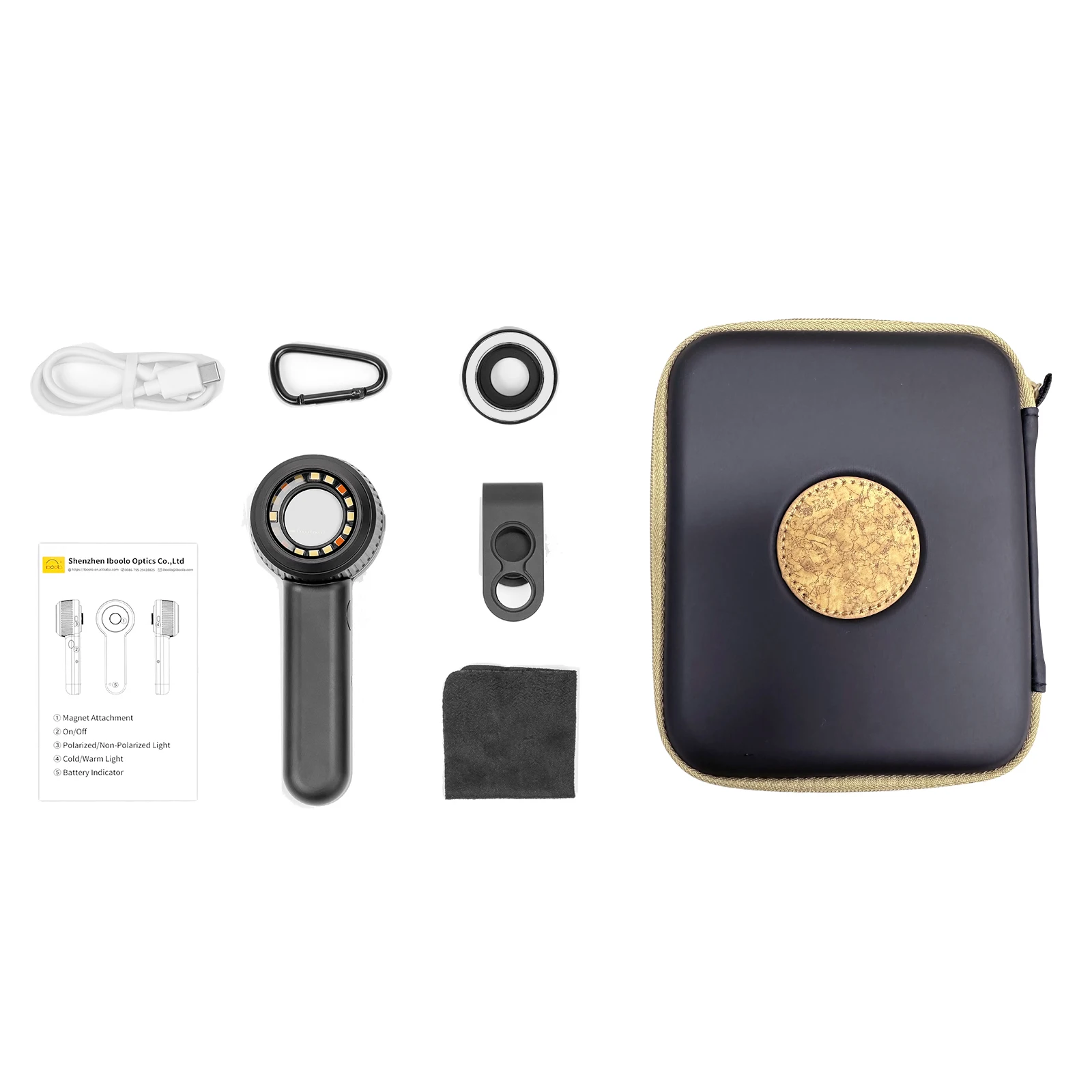 IBOOLO brand DE-3100  rechargeable LED illumination 10x dermatoscope china for skin examination