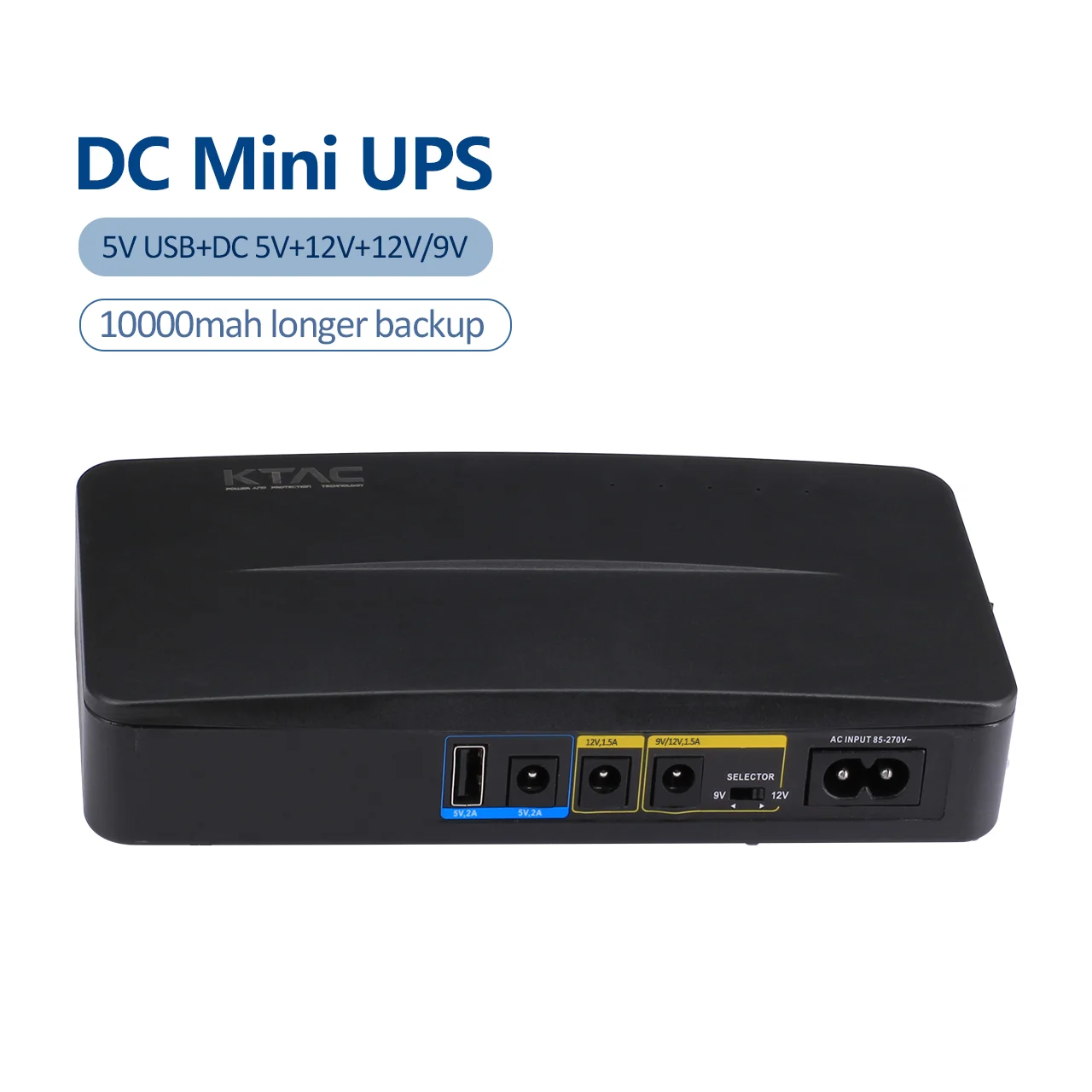 For Ukraine mini dc ups brand new 26650 lithium battery 10000mah output dc 9V 12V 24V  Mini UPS for wifi router modem