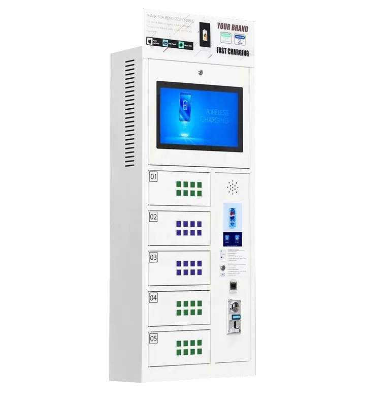 5 Door Locker 3 In 1 USB Cable Phone Charging Station Locker For Restaurant And Public Metal Charging Small Cabinet Safe Locker
