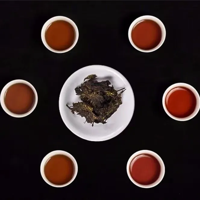 Wholesale Tea  Ten Year Old Incense  Hunan Anhua Dark Tea  Fuzhuan Gloden Flower Dark Tea