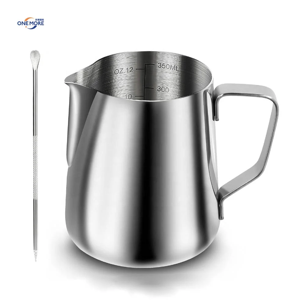 Wholesale Milk Pitcher Jug Stainless Steel Milk Espresso Cappuccino Coffee Latte Art Cup with Scale