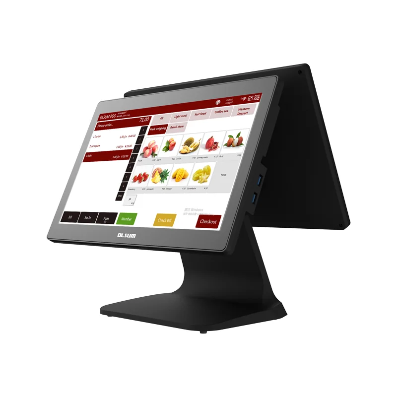 Hot Selling Dlsum Desktop Single-Dual Screen point of sale machine printer pos systems for supermarket retail pos system