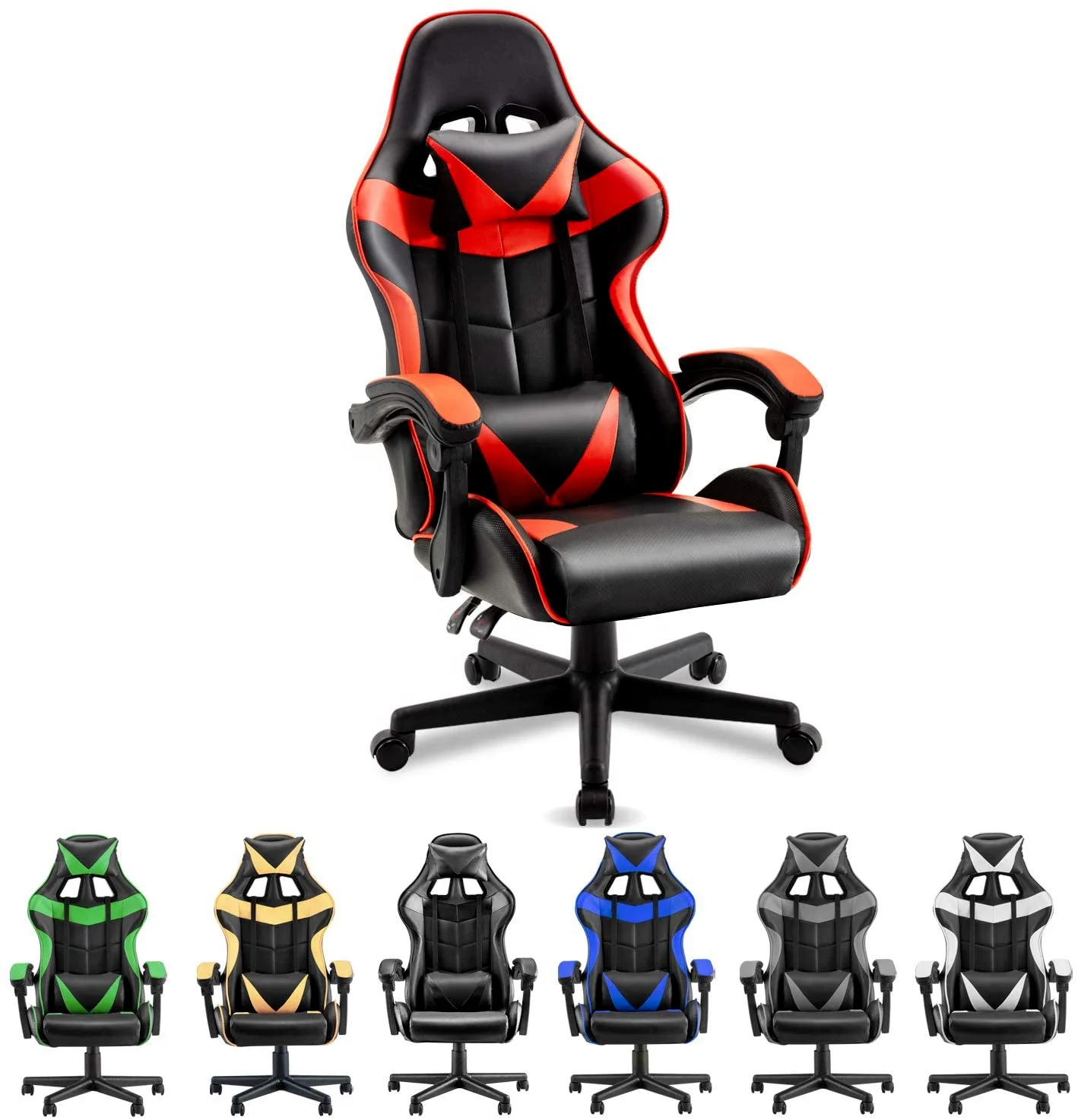  2021 пользовательский Эргономичный игровой стул Esport белый регулируемый современный роскошный офисный компьютер RGB для гонок с подставкой