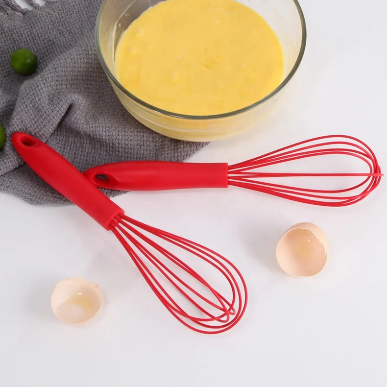 Wholesale Silicon Egg Whisk Kitchen Baking Tools Whisk Silicone Rubber Egg Whisk