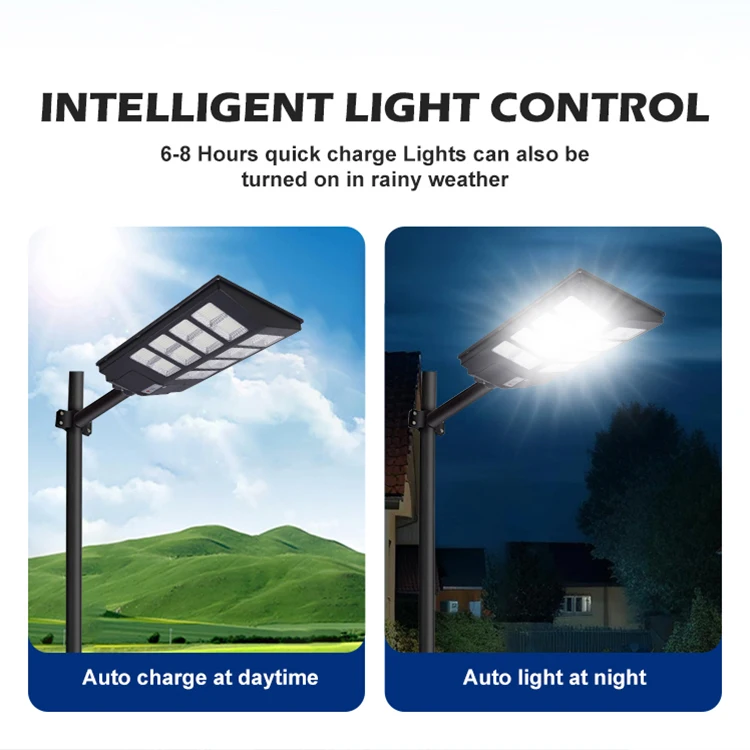 Energy System Abs Light Outdoor Park Waterproof Ip65 200w 300w 400w 500w All In One Led Solar Intelligent Street Lamp