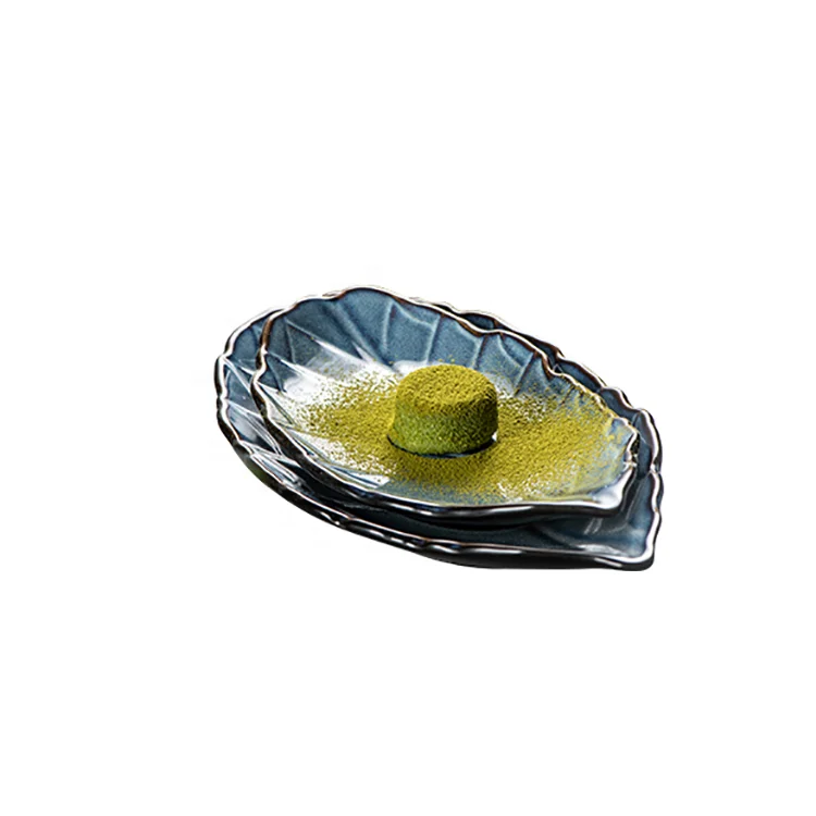 Wholesale factory price dinnerware plate ceramic  porcelain ceramic dessert leaf shape plate charger dishes plates