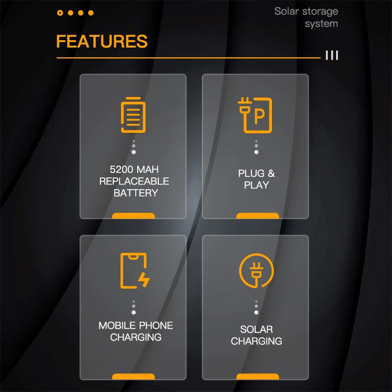 easy installation 8W rechargeable led home solar lighting kits 5200mAh Lithium battery with 4bulbs