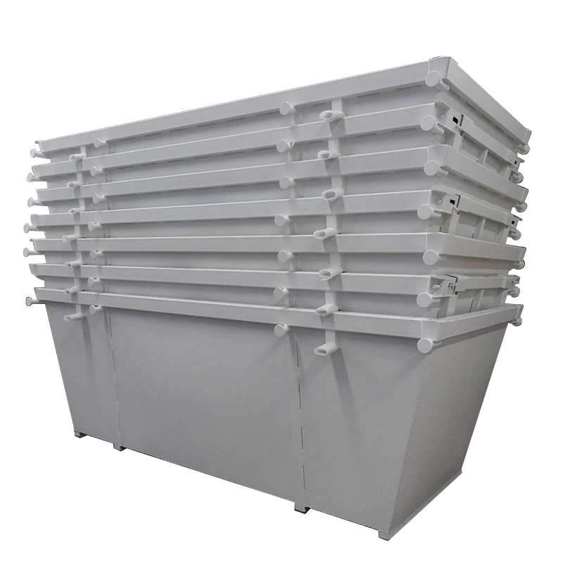 Промышленный Штабелируемый квадратный стальной мусорный контейнер, рекламный мусорный бак