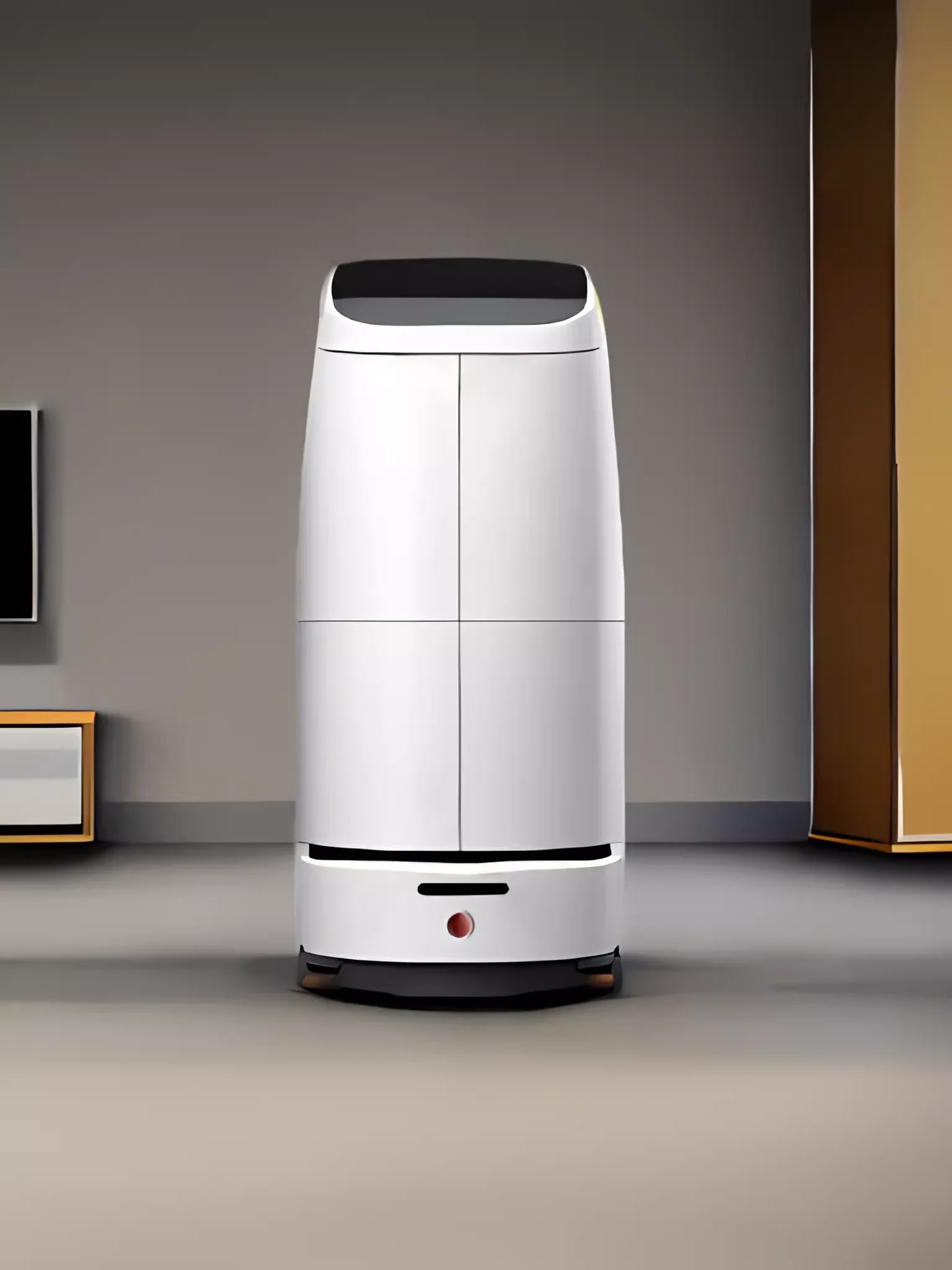 White double warehouse intelligent delivery robot delivery encryption automatically take the elevator
