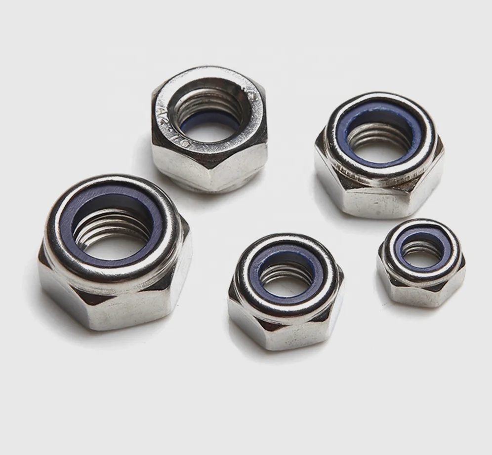 Class 4/6/8 Carbon Steel Nylon Insert Self-Lock Hexagon thin Nut, Hex thin nut