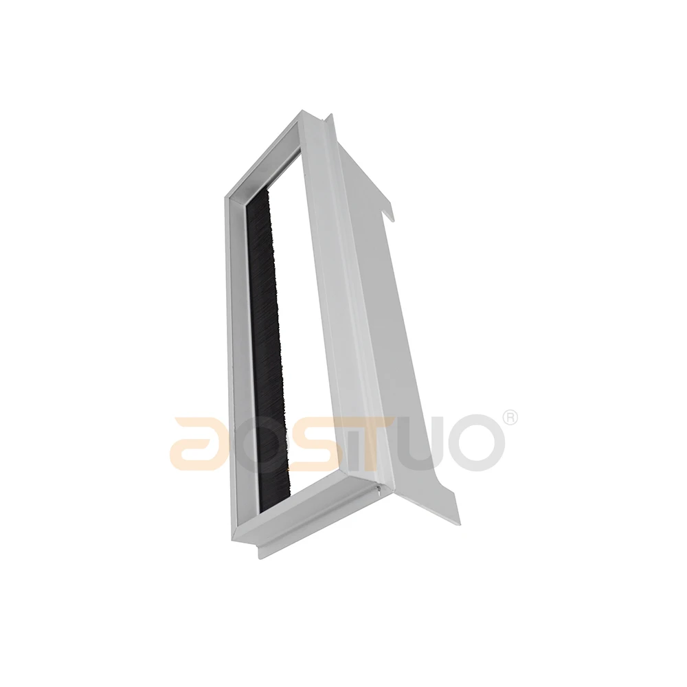 Customized size aluminum flip up wire organizer box tabletop rectangular cable grommet for office workstation