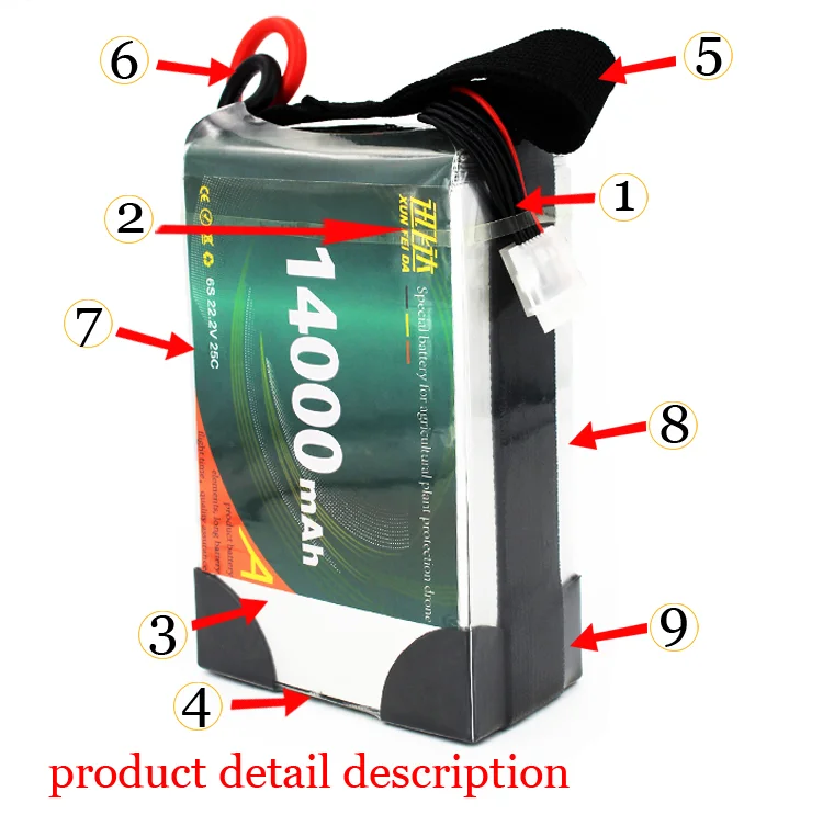 6S large drone battery with charger  lipo 2000mah custom 22.2v lithium ion agriculture uav Fpv rc quadcopter drone batteries