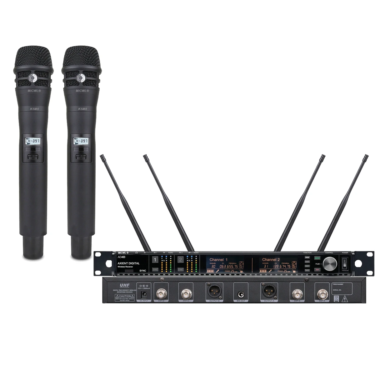 Профессиональный UHF Двухканальный беспроводной DJ Караоке ADX2 черный KSM8 ручные микрофоны система сценического пения AD4D большой диапазон 500 м