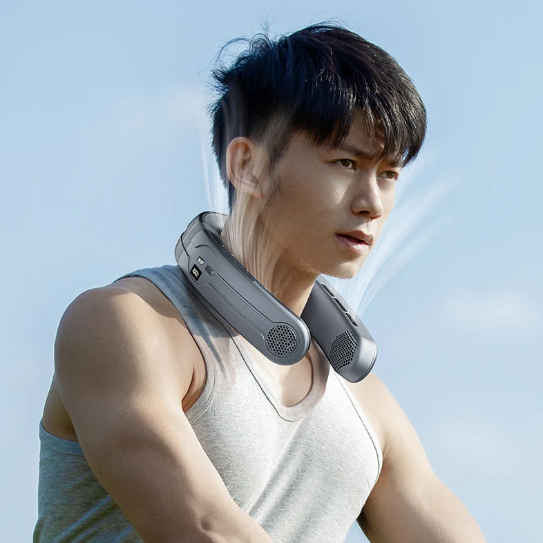 Neck Air Conditioner 4000mah Electric Portable Hanging Semiconductor Refrigerator Cooling Neck Fan For Outdoor Sports Fan