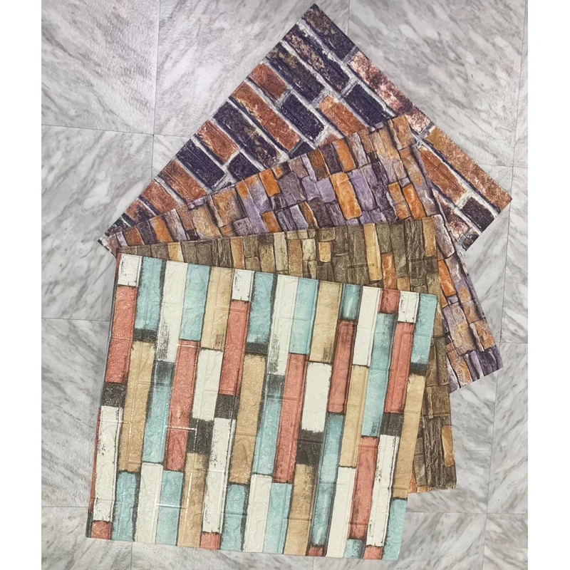 Marble Design Peel And Stick Wallpaper New Products Hot Selling 3D Marble PE Foam White Brick Wallpaper Self Adhesive