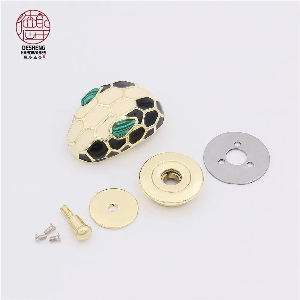 Handbag Accessories Metal Button For Bag Colorful Decoration Snake Shape Lock For Bag