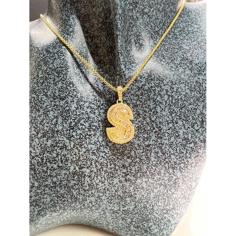 Fashion Jewelry 18k Gold Charms Initial 26 Alphabet Pendants Custom Letter Pendant Necklace