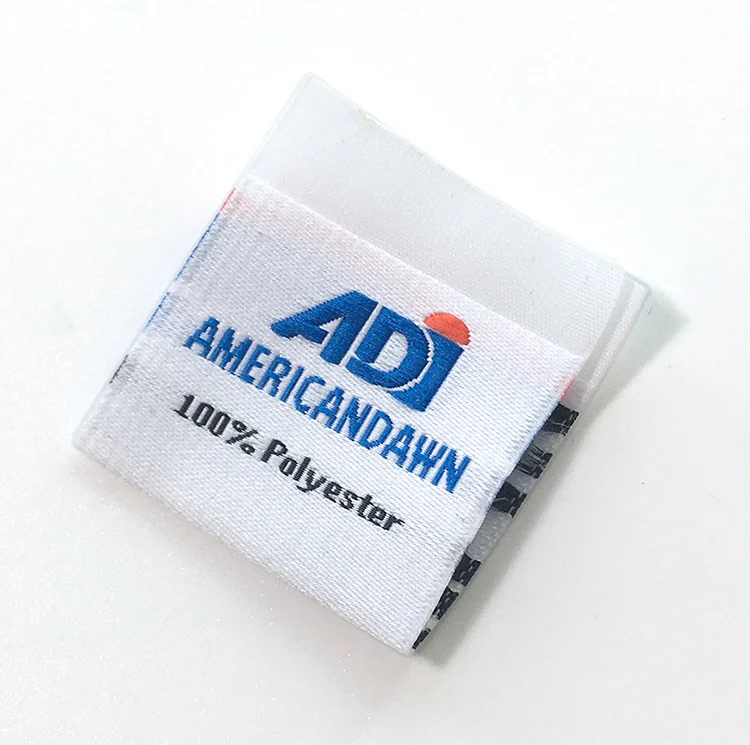 Personalized Loop Fold Cloth Wash Instructions Care Woven Labels With Washing Mark