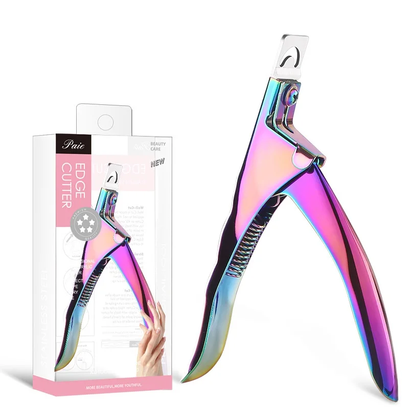 Professional Stainless Steel Acrylic Nail Tips Clipper Cutter French Basic False Nail Trimming Clipper