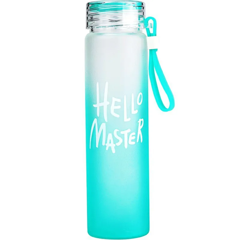 Factory wholesale direct selling New Eco-friendly Customize Travel Fruit Frosted Clear Juice Glass Drinking Water Bottles
