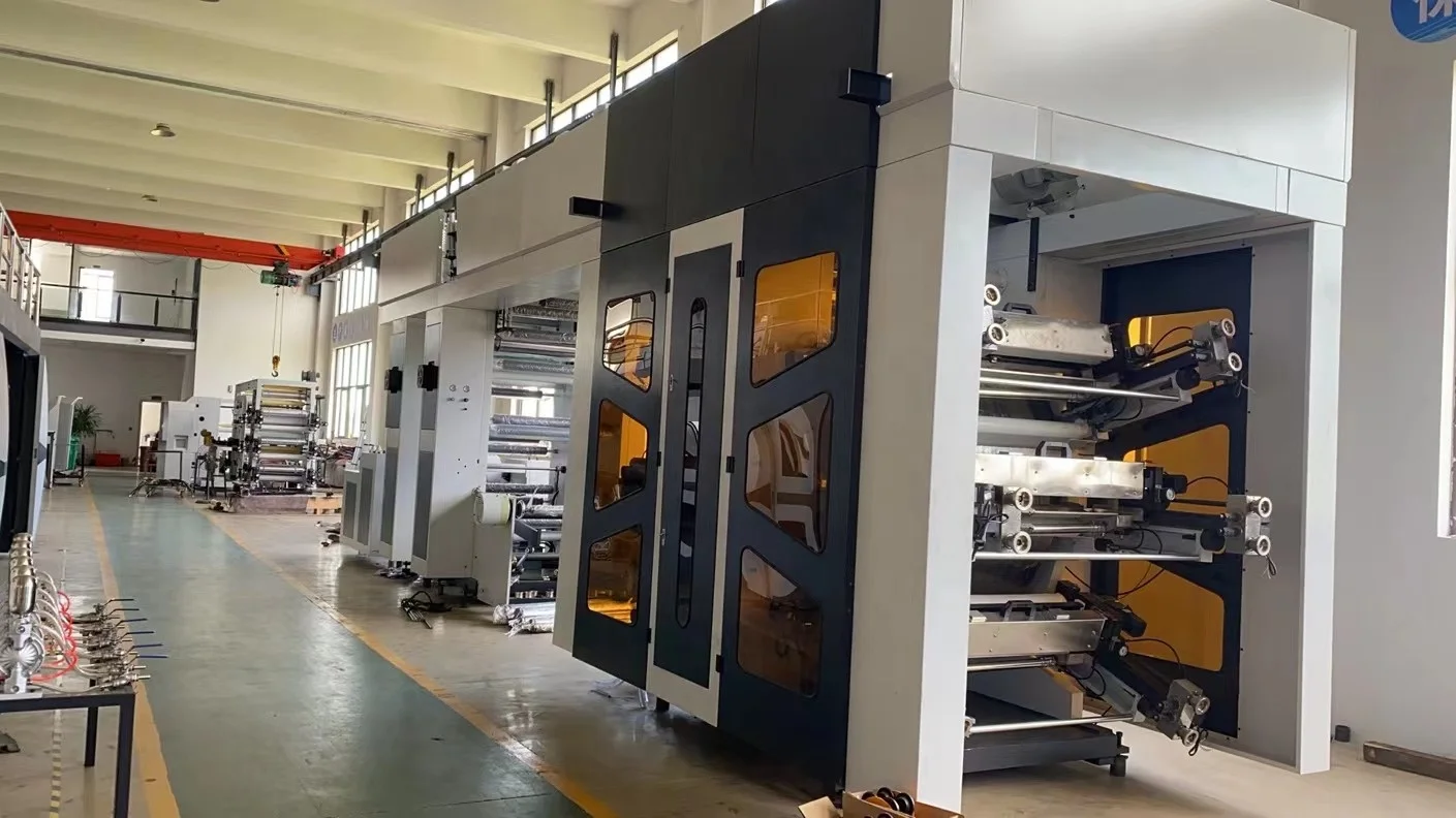 6 colors high speed BOPP PVC PE flexographic printing machine paper bag CI Flexo printing machine