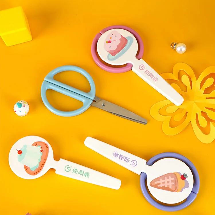 Cake Pattern Office Craft Scissor   Child Safety Cutting Scissors Office Stationery Combo