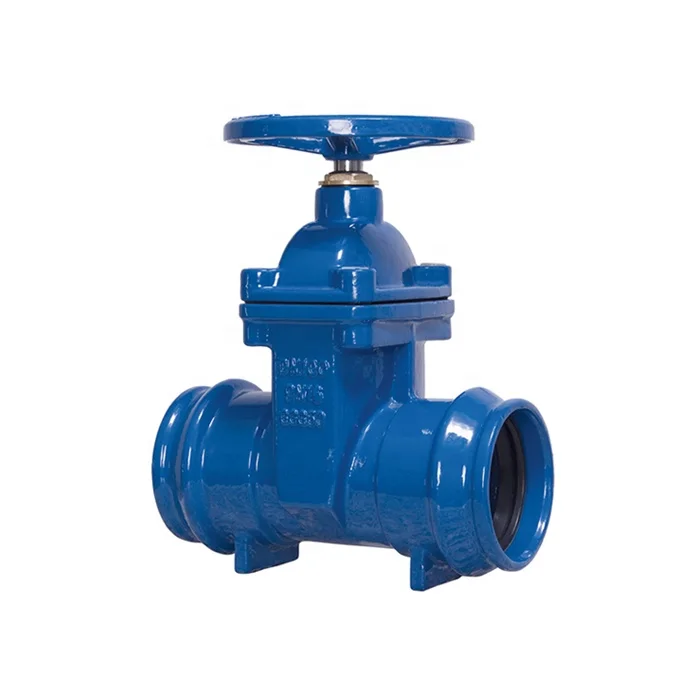 DIN3352 63mm-315mm NRS Hand Wheel Ductile Iron Double Socket  End Gate Valve for PVC Pipe