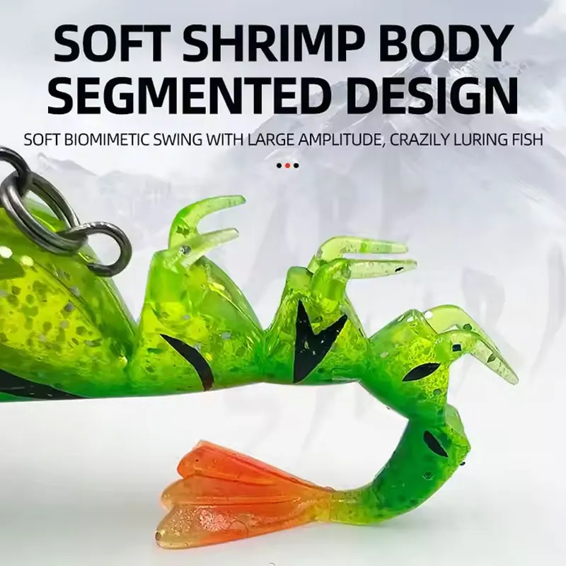 New 10.5cm 19.7g Soft Plastic Vibe Shrimp Lure Multi-Section Prawn Shimma Shrimp Bait Freshwater Saltwater Fishing PVC