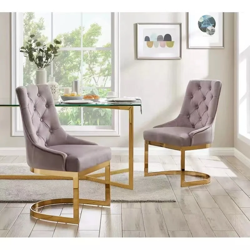 Modern Luxury Velvet White And Gold Dining Chairs For Dining Room Wholesale Price Furniture Dining Chair