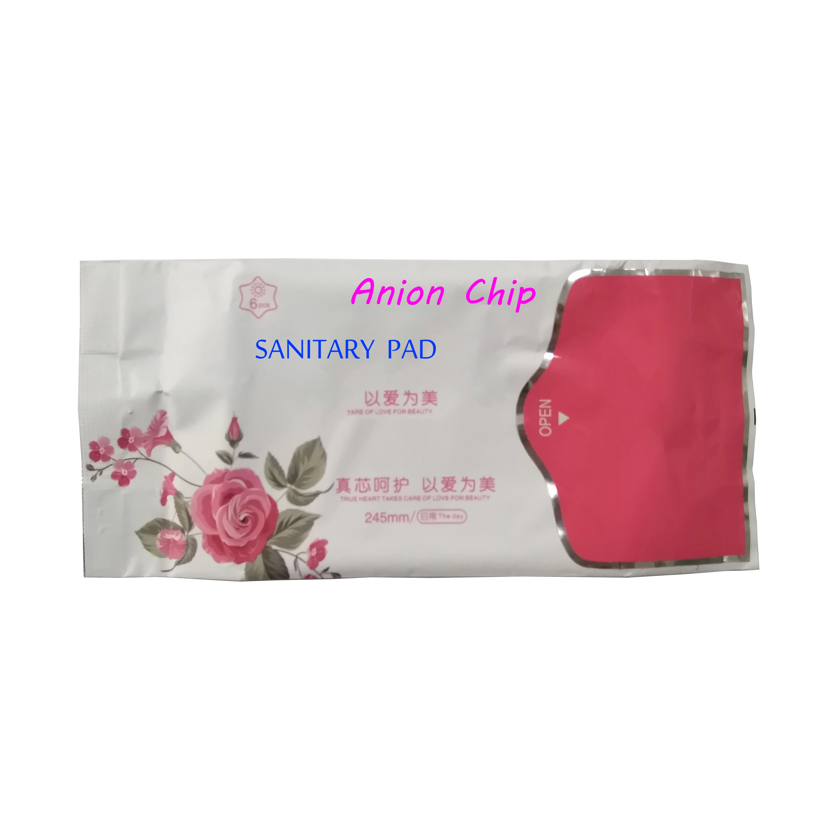 
Sanitary Napkins Female Medical Anion Sanitary Napkin Pad Nursing Pad Natural Color Made in China Cotton Anion Green Chip 