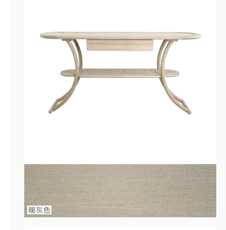 Nordic fashion home stay high-end hall real wood rattan porch table custom furniture