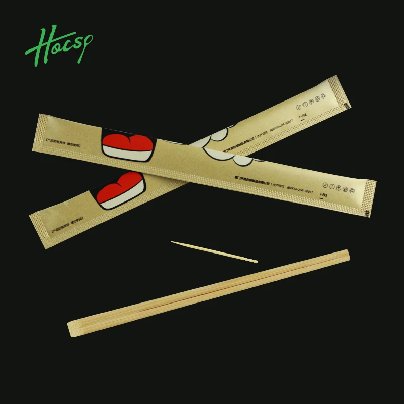 Customized Bamboo chopsticks bag print tensoge chopsticks for take away sushi