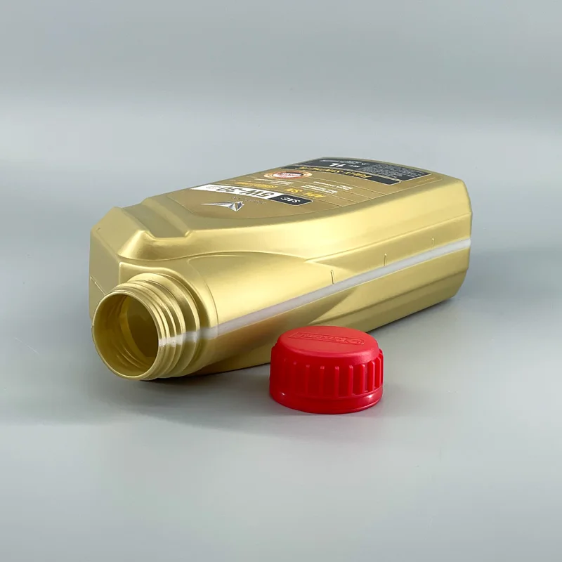 Wholesale Custom Logo Engine Oil Bottle Golden Empty HDPE 1L Gasoline Motor Oil Bottle
