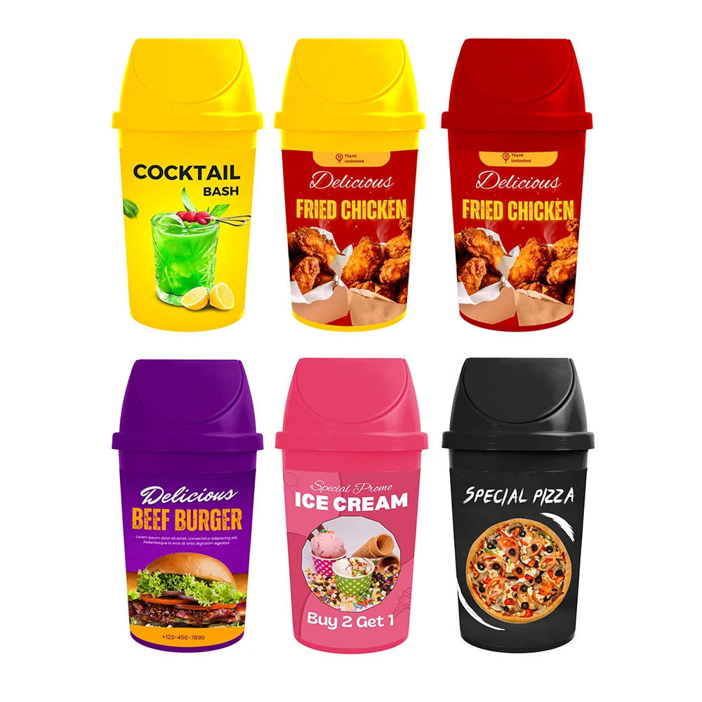 50L Plastic Ice Cream Trash Garbage Can With Round Rectangular Waste Bin Manufacturer 13 Gal Custom Trash Can