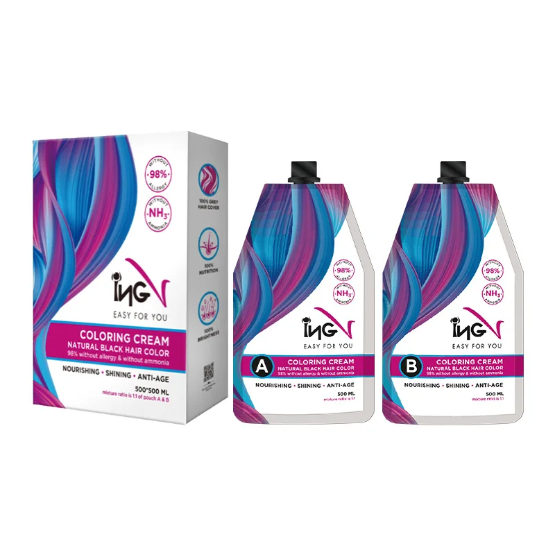 Factory Wholesale Natural Coloring Cream Ammonia Free Hair Color Black Hair Dye Shampoo For Salon