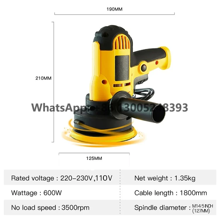 600W Adjustable Mini Rotary Electric Orbital Floor Car Polisher Machine Buffer Sander Waxing Buffing Car Waxer Beauty Polisher