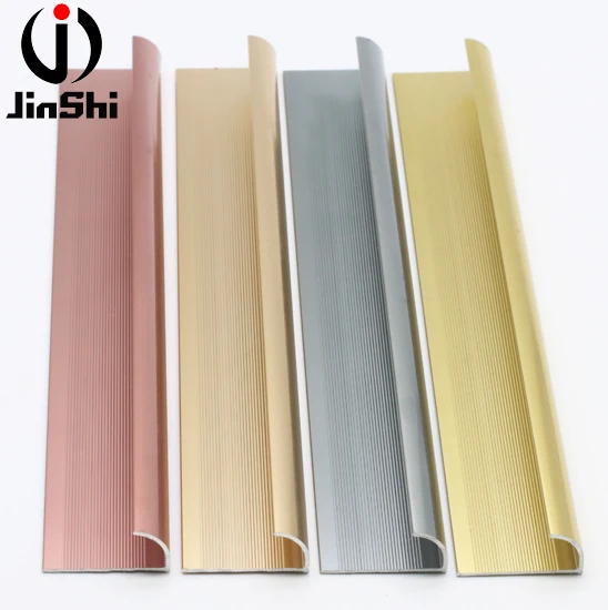 Decorative Metal Bullnose Profile Wall Ceramic Tile Outside Corner Edge Aluminium Tile Trim