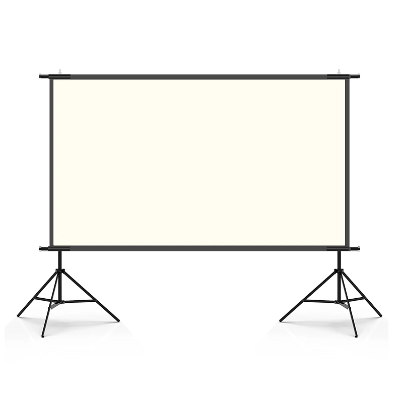 Lejiada Fast Fold White Grid 4K Anti-light ALR Projector Screen Gain Spliceable Metal Tube Portable w/ Double Tripoods Stand