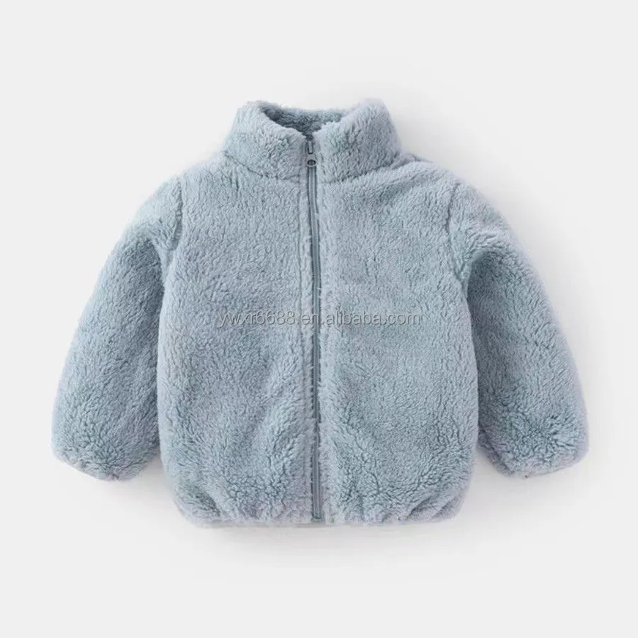 Ready to ship Winter kids fleece sweatshirt jacket Multi color warm girl coat wholesale fleece jacket for kids