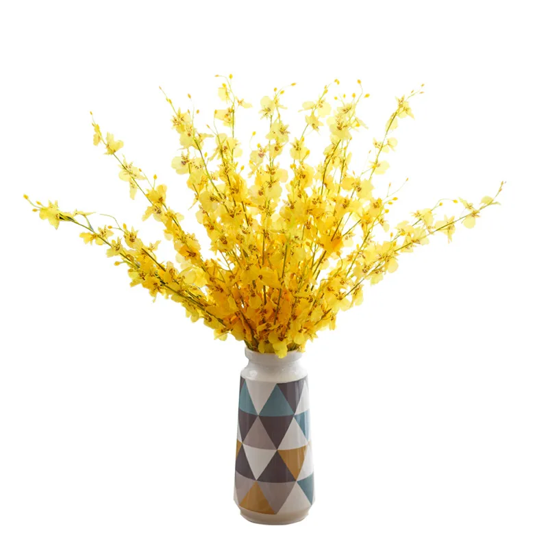 Wholesale Yellow Artificial Flowers Artificial Orchid Flower Decorative Flowers