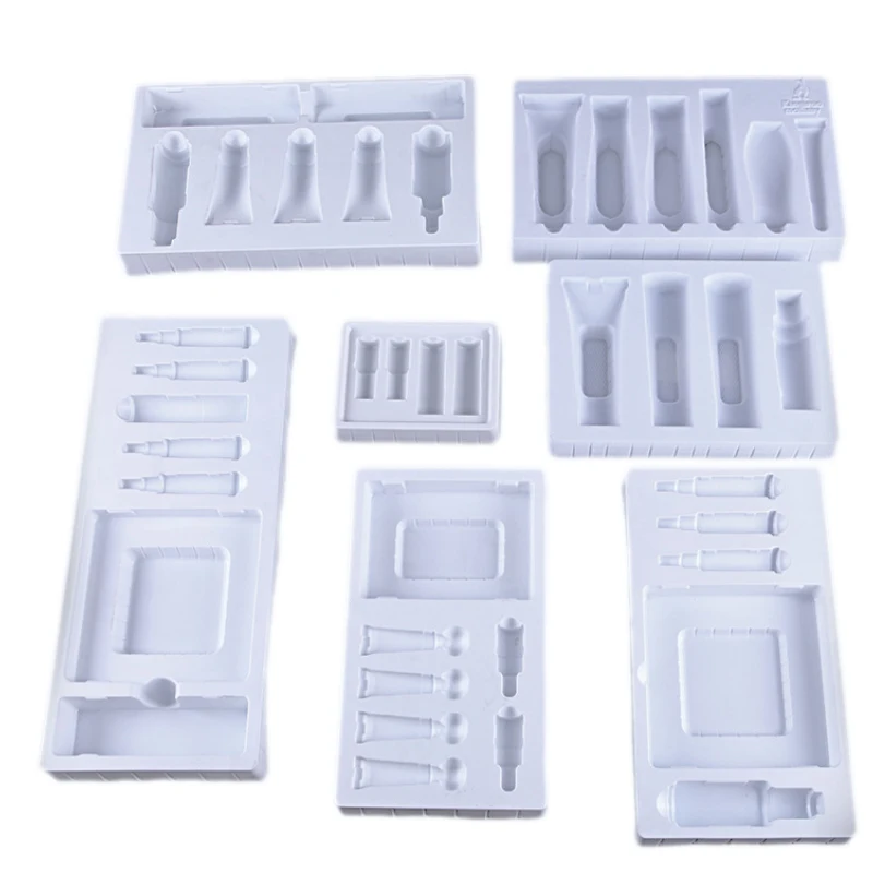 
Custom Logo Cosmetic Blister Packaging Flocking Clamshell Blister Tray Cosmetic Packaging For Lip Balm 