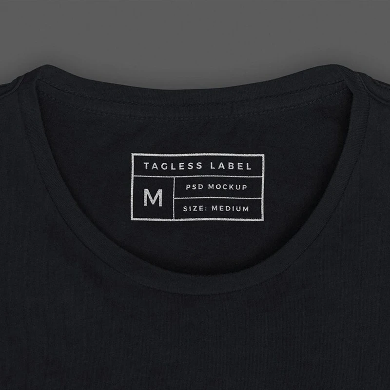 Custom Printed Logo Clothing Iron on Tagless Labels Wholesale Flexible Neck Size Wash Care Label Heat Transfer Clothes